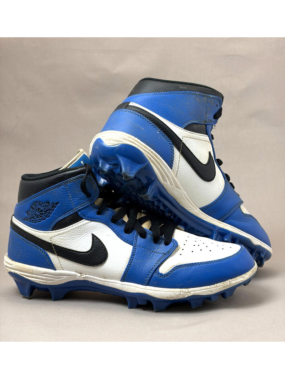 Nike Air Jordan 1 Mid TD Football Cleats Game Royal Blue Mens 10 FJ6805-104